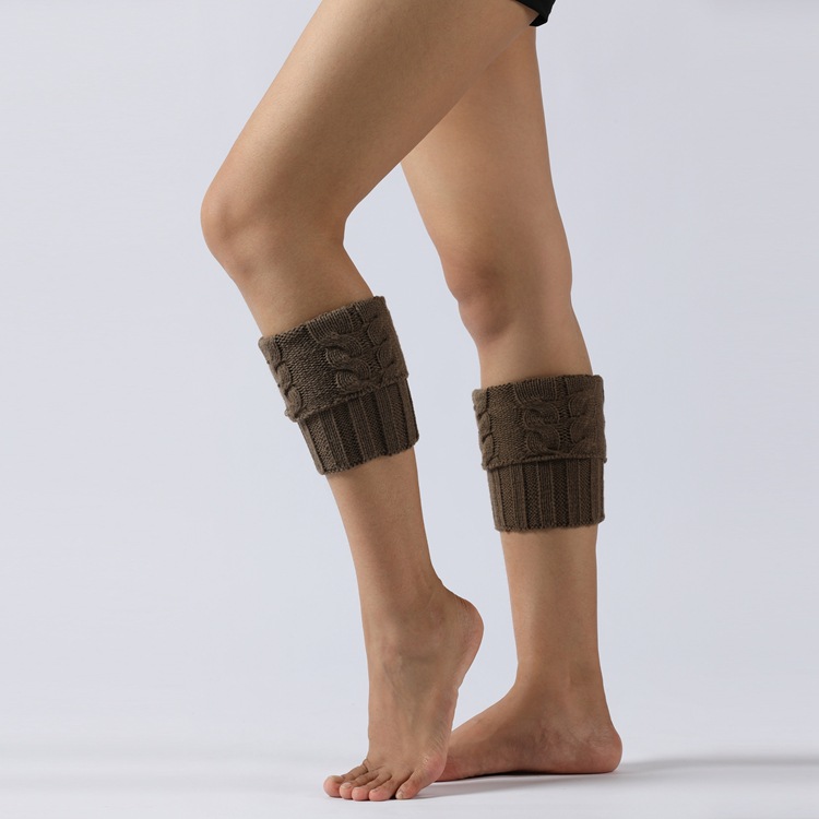 Winter Cable Knit Boot Cuffs Elastic Crochet Leg Warmer Sock Thermal Boot Topper